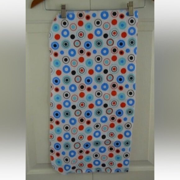 Cudlie Baby Blanket Flannel Receiving Circle Polka Dot White Blue Red Black - Picture 3 of 8